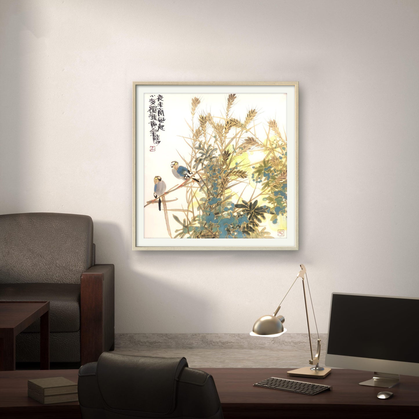 陆山手绘花鸟作品