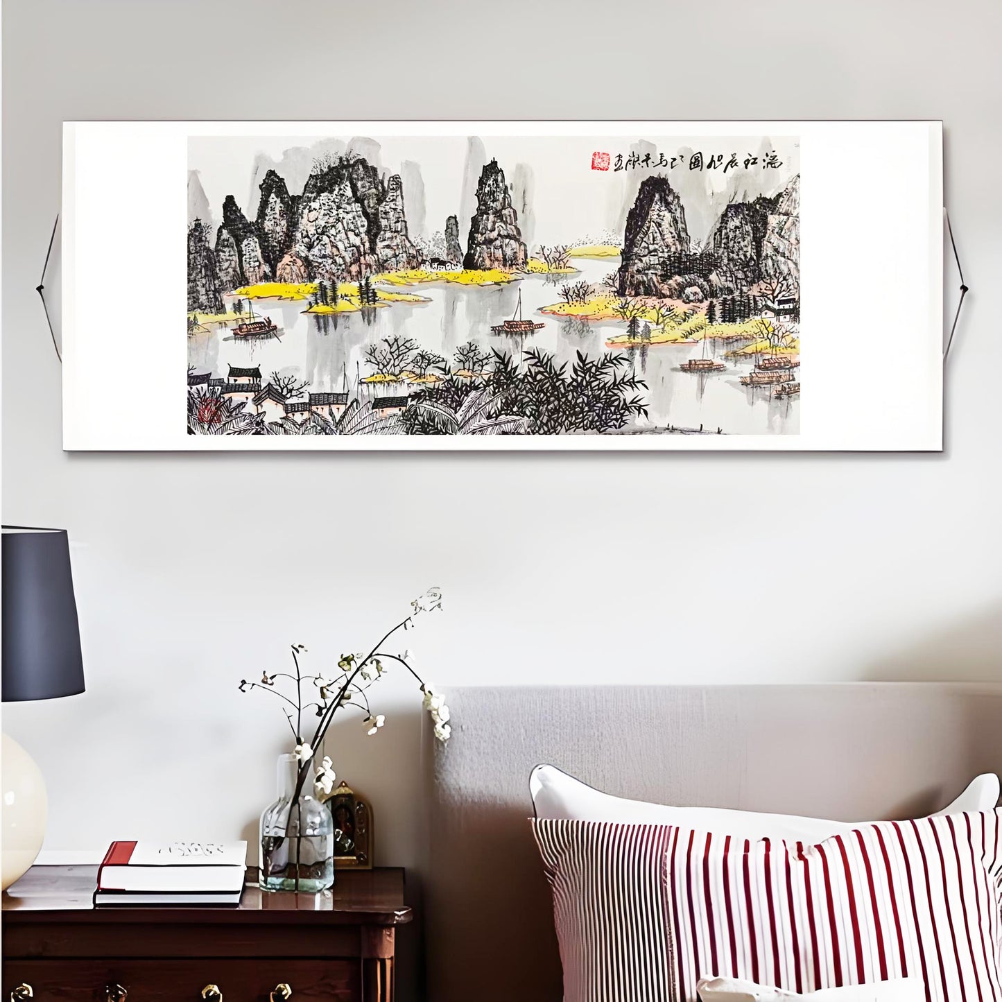 马景岭手绘山水画作品