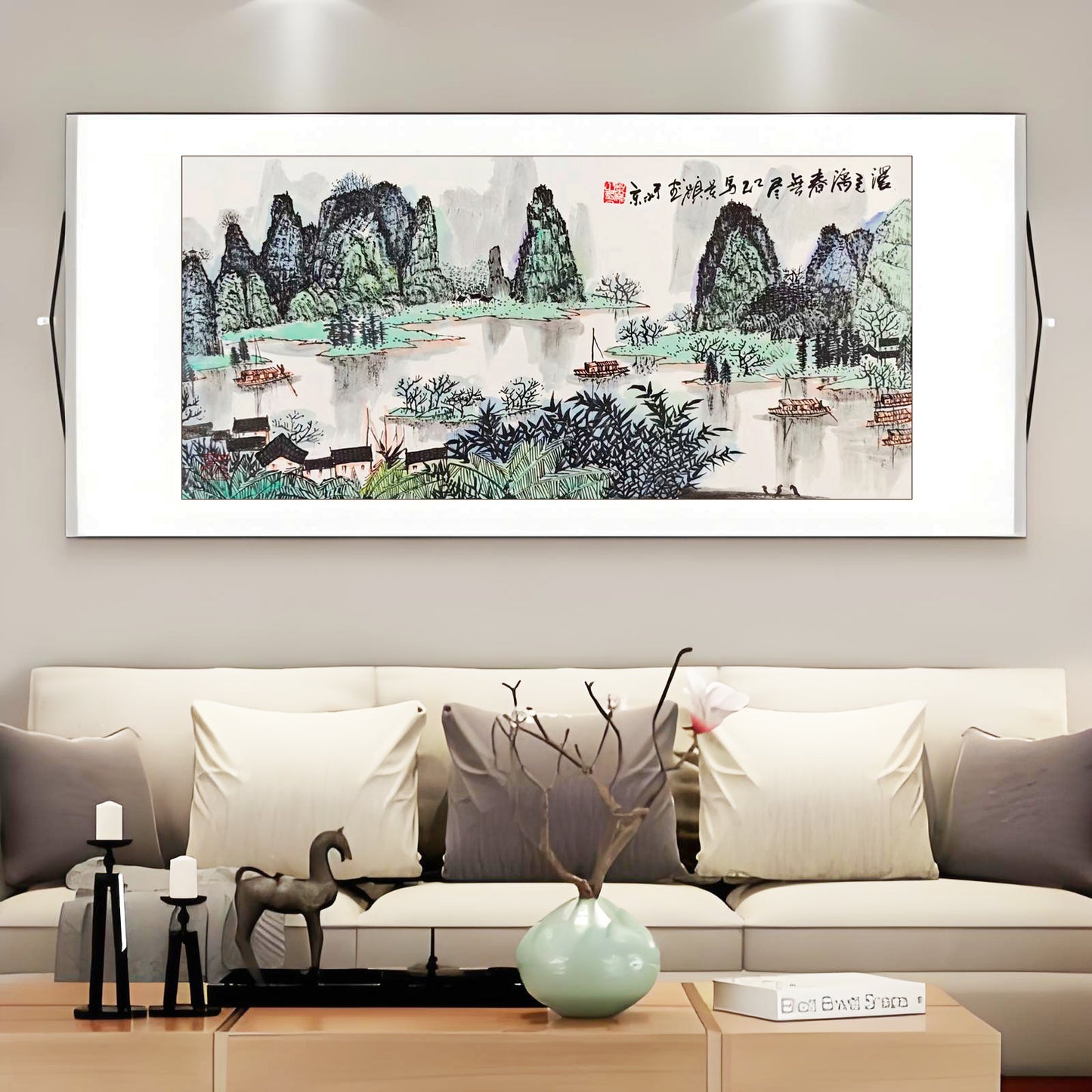 马景岭手绘山水画作品