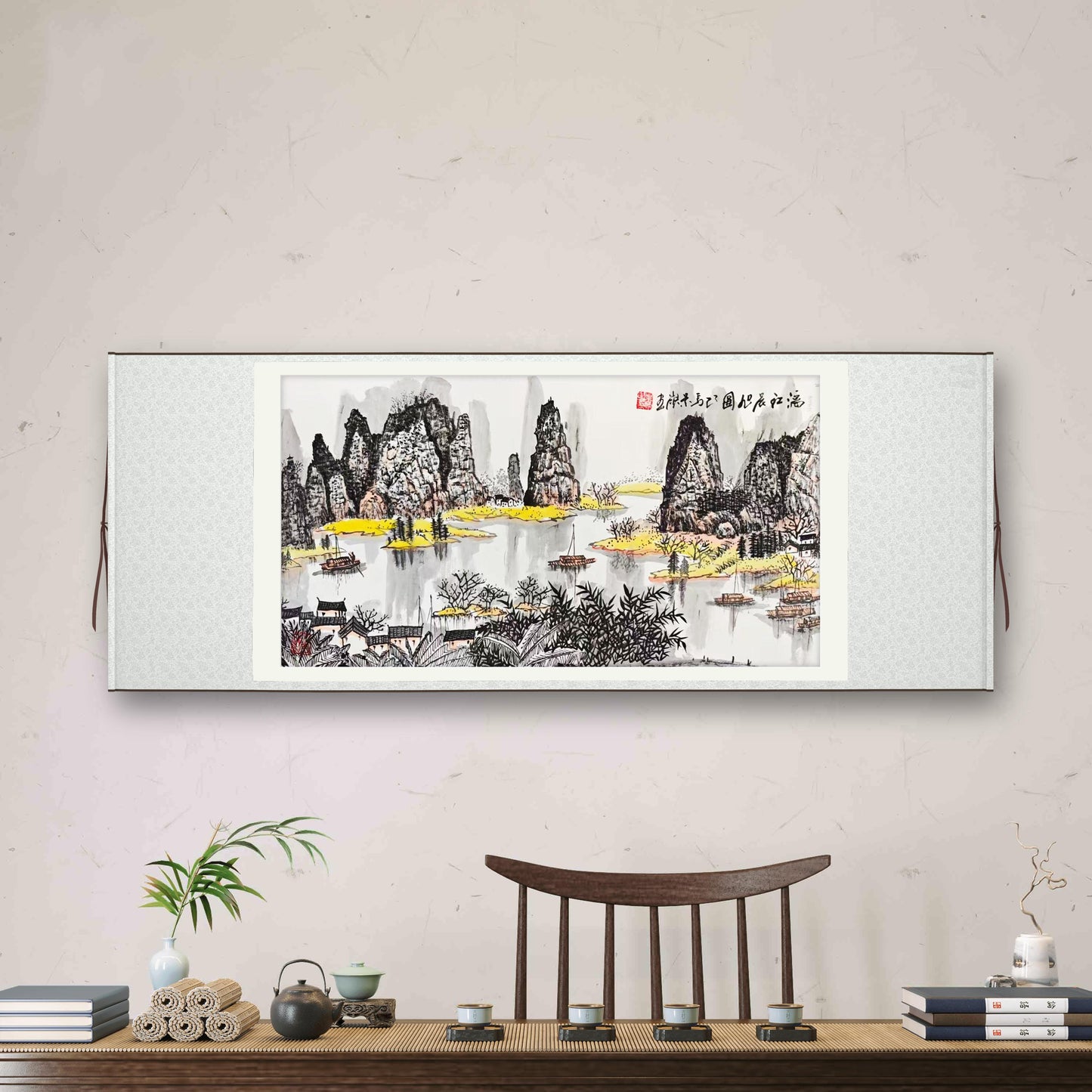 马景岭手绘山水画作品