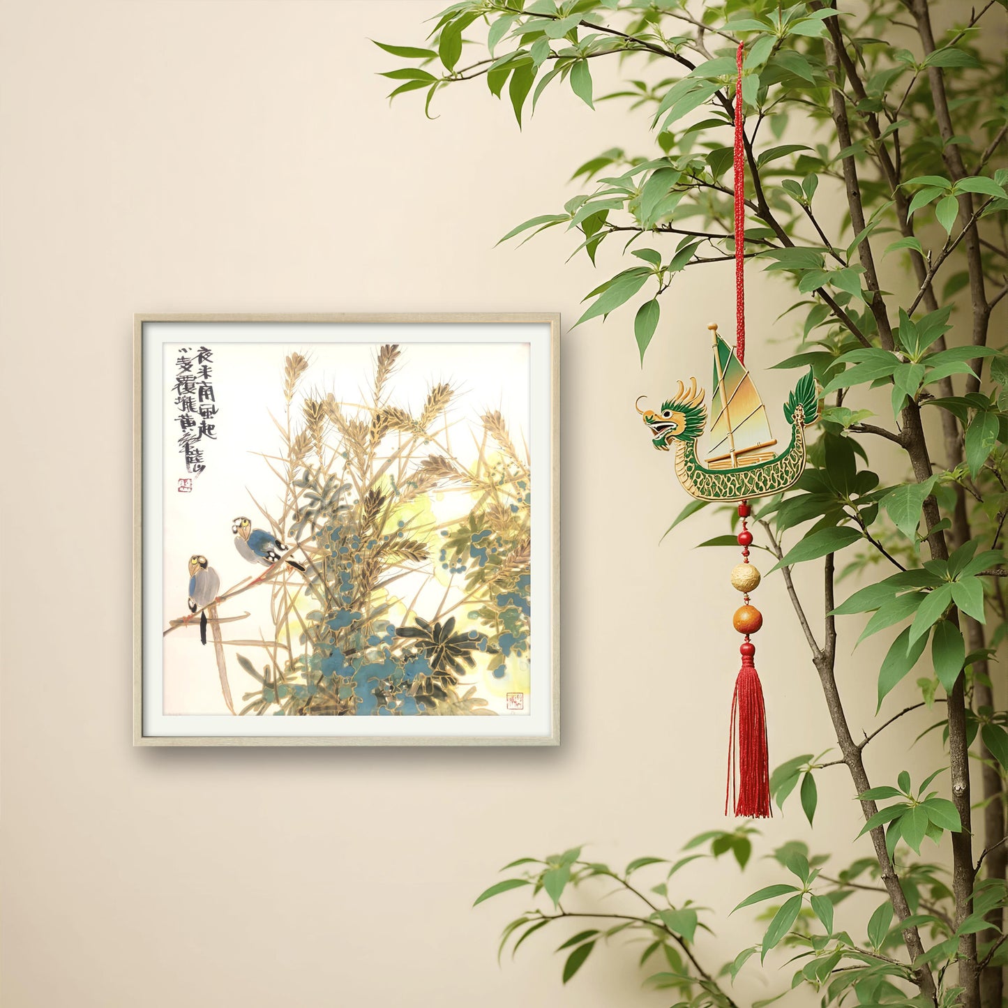 陆山手绘花鸟作品