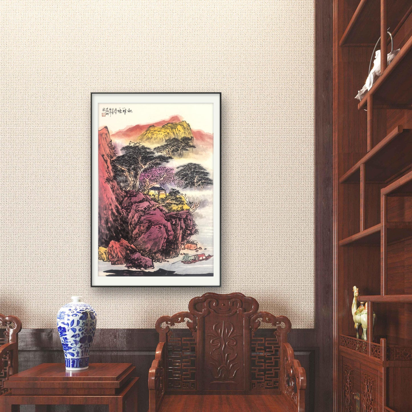 苏珊手绘山水画