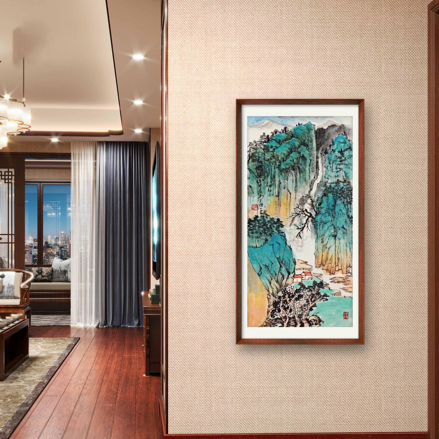 马景岭手绘山水画